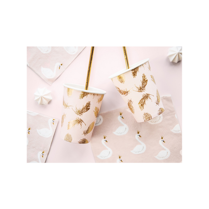 6 gobelets en carton Tendance - 220ml - Lovely Swan