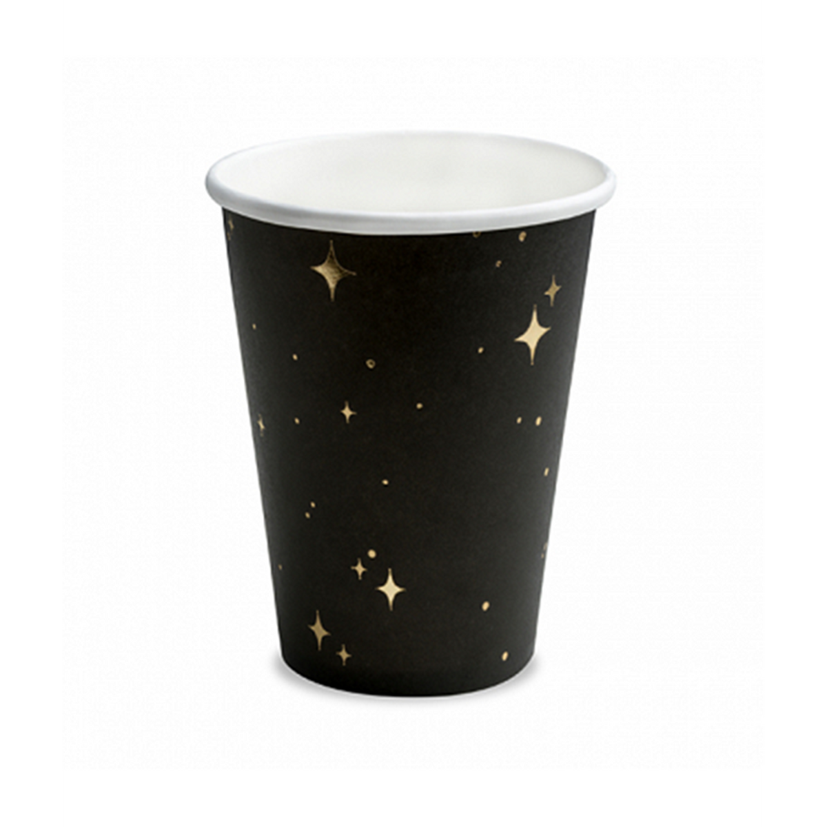 6 Gobelets en carton Tendance - 260ml - Stars Black