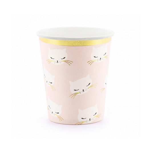 6 Kartonnen bekers Trend - 200ml - Cat
