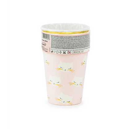 6 gobelets en carton Trend - 200ml - Chat