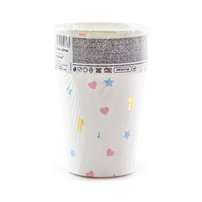6 Papieren bekers Trend - 200ml - Boy or Girl