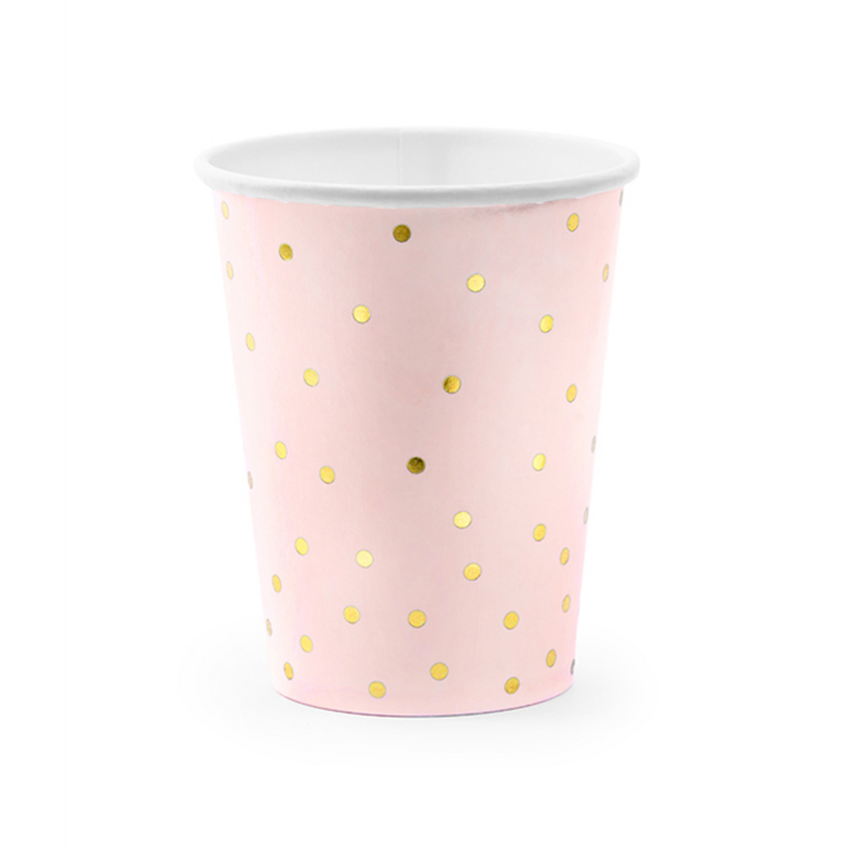 6 Kartonnen Bekers Trend - 260ml - Dots Roze