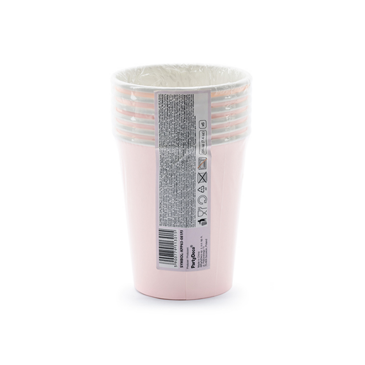 6 kartonnen bekers Trend - 220ml - Happy Birthday Shine