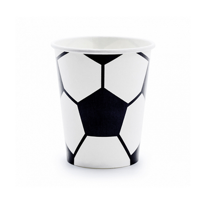 6 kartonnen bekers Trend - 220 ml - Voetbal