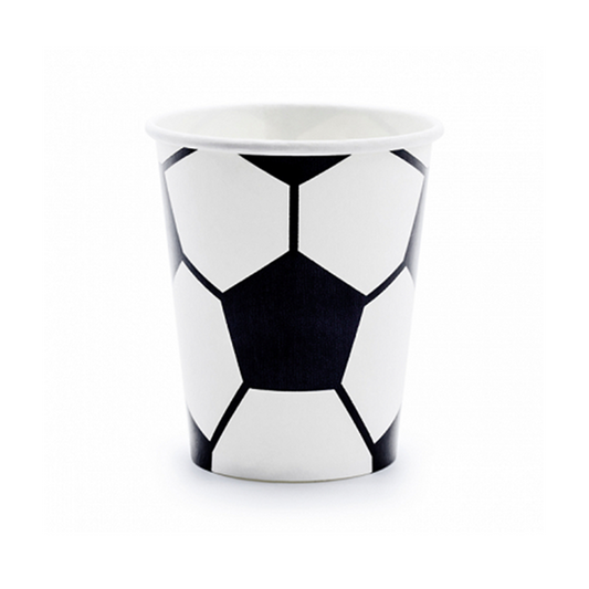 6 gobelets en carton Tendance - 220ml - Football