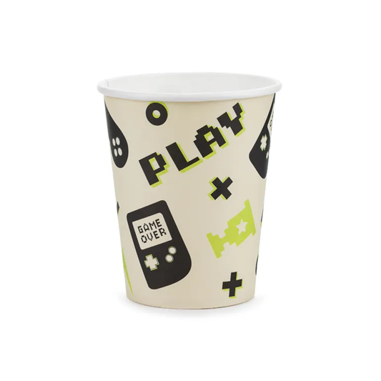 6 gobelets en carton Tendance - 220ml - Gamer