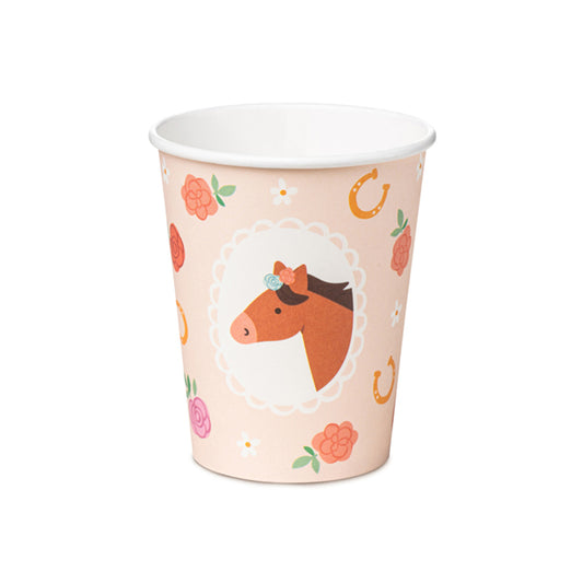 6 Papieren bekers Trend - 220ml - Horses