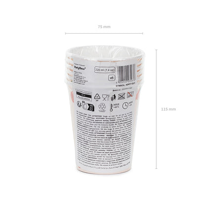 6 Papieren bekers Trend - 220ml - Horses