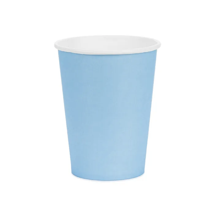 6 gobelets en carton - Bleu clair - 250 ml