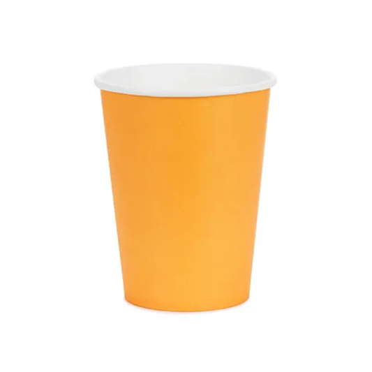 6 gobelets en carton - Orange clair - 250ml
