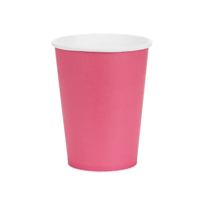 6 gobelets en carton - Rose foncé - 250 ml