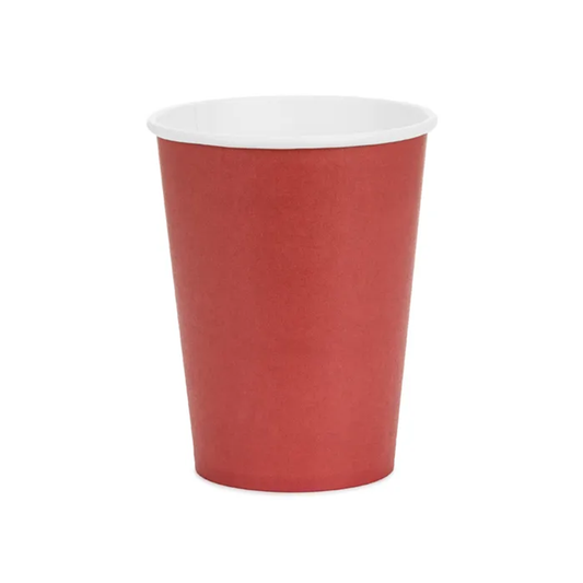 6 Gobelets en carton - Rouge foncé - 250ml