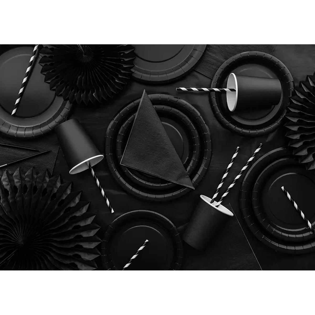 6 gobelets en carton - Noirs - 250ml