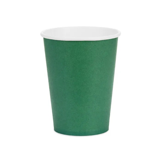 6 gobelets en carton - Vert foncé - 250ml