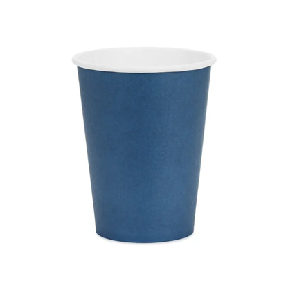 6 gobelets en carton - Bleu foncé - 250ml