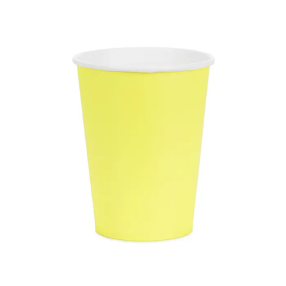6 gobelets en carton - Jaune - 250ml