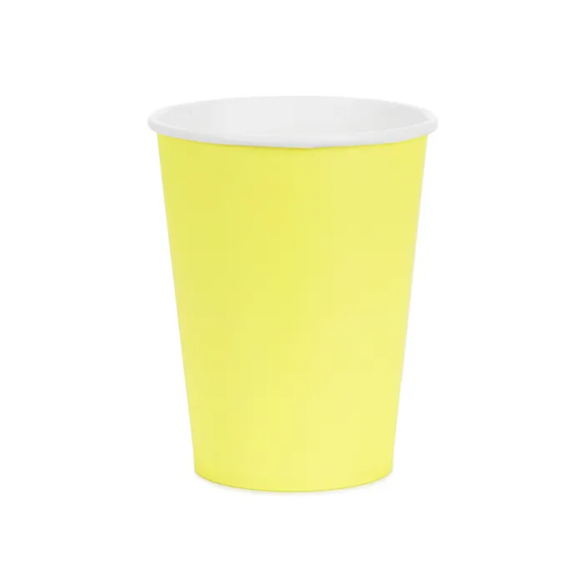 6 gobelets en carton - Jaune - 250ml