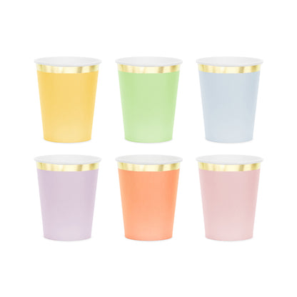 6 gobelets en carton Trend - 220ml - Mélange Pastel