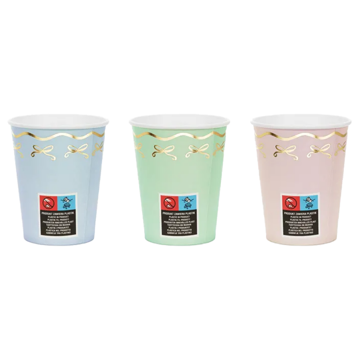 6 gobelets en carton – 220 ml – nœuds
