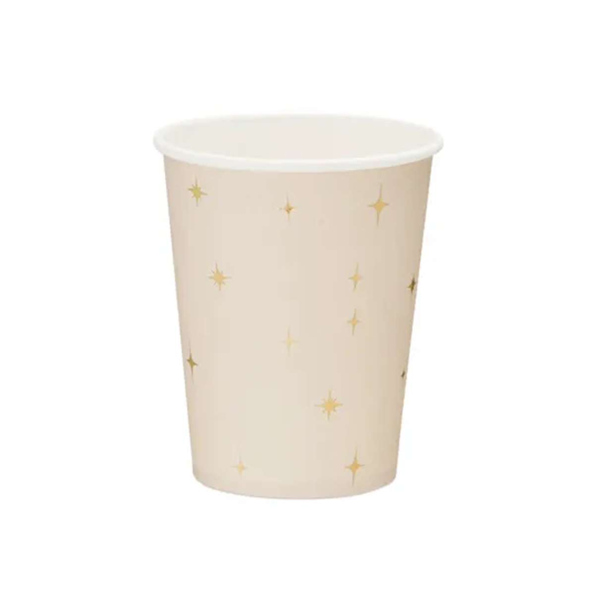 6 gobelets en carton - 220ml - Étoiles dorées