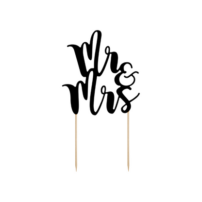 1 Taarttopper - Mr & Mrs - Zwart