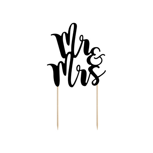 1 Cake Topper - Mr & Mrs - Noir