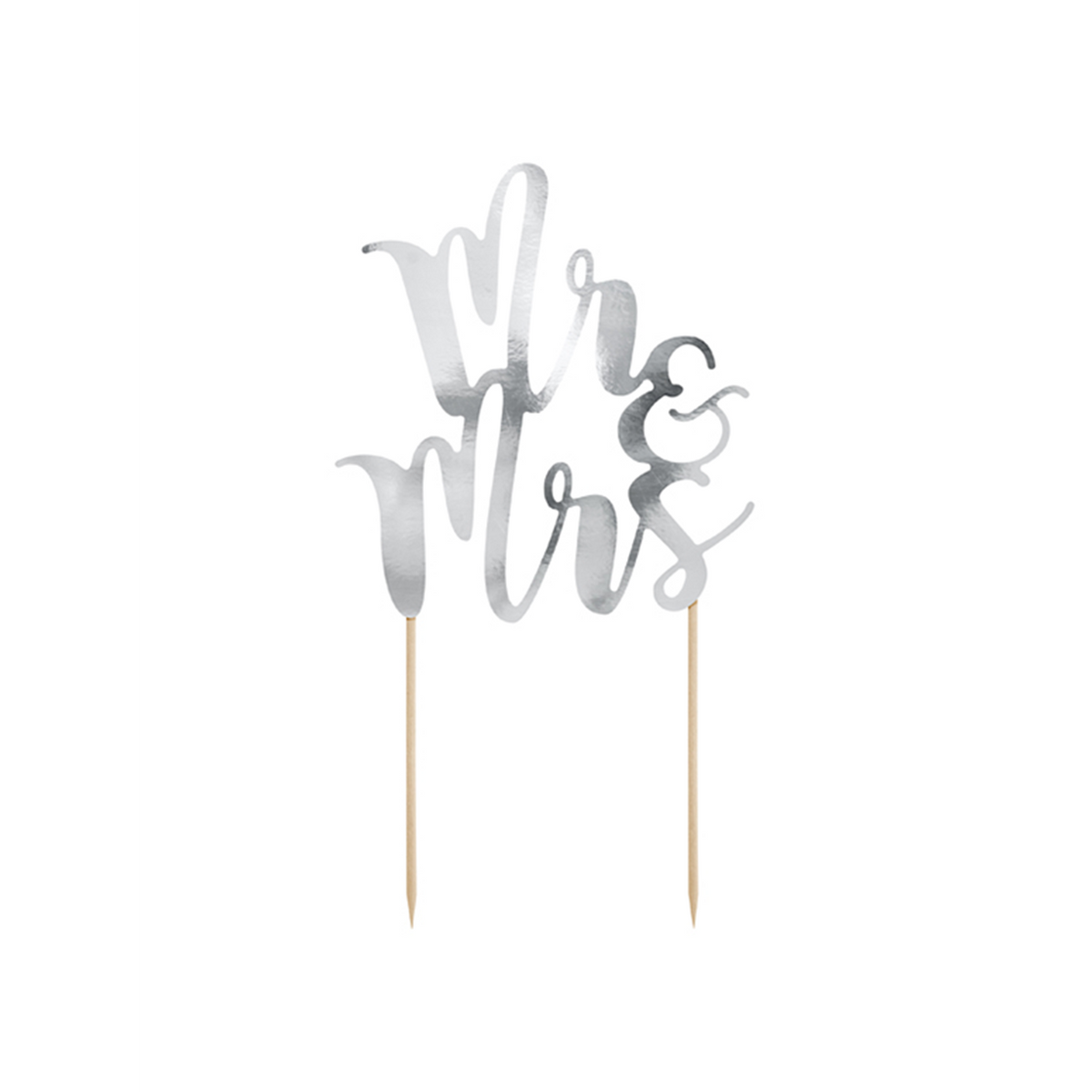 1 Taarttopper - Mr & Mrs - Zilver