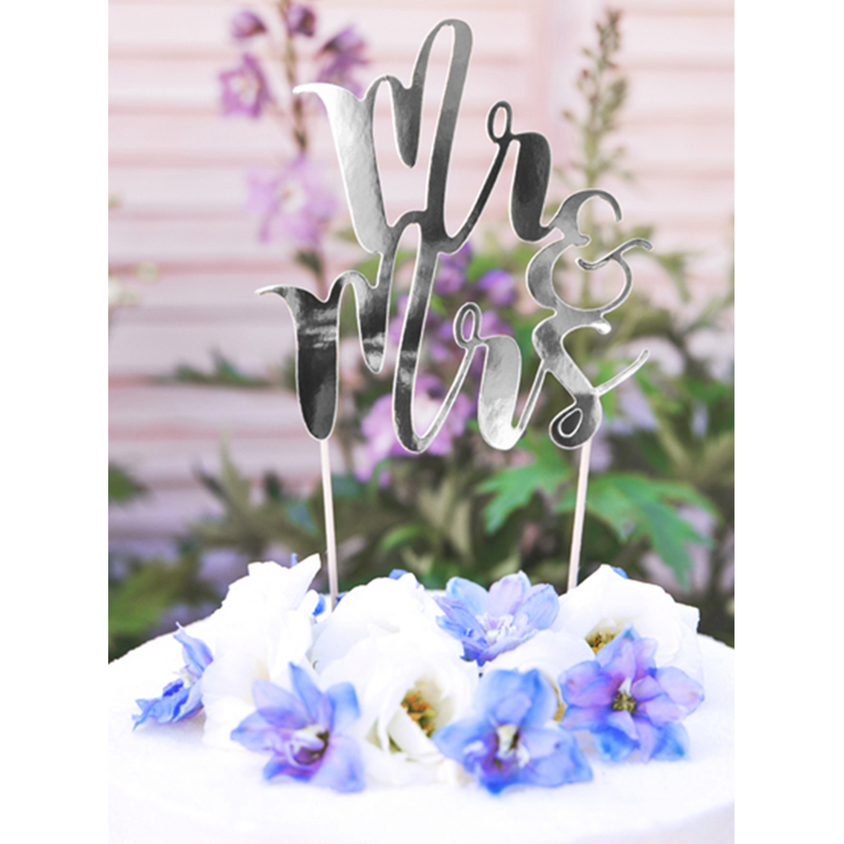 1 Taarttopper - Mr & Mrs - Zilver