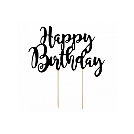 1 Cake Topper - Joyeux Anniversaire - Noir
