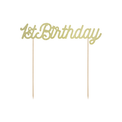 1 Cake Topper - 1er Anniversaire - Or