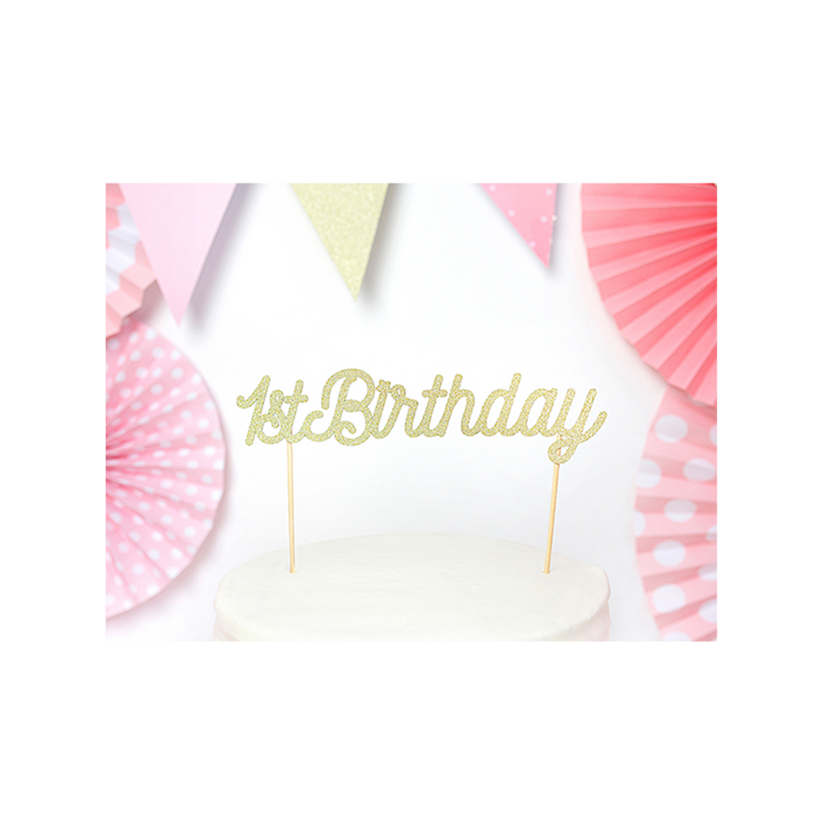 1 Cake Topper - 1er Anniversaire - Or