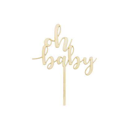 1 taarttopper - hout - Oh baby