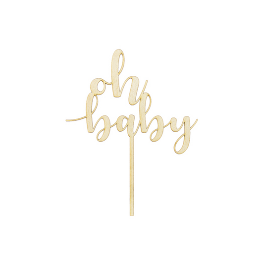 1 taarttopper - hout - Oh baby