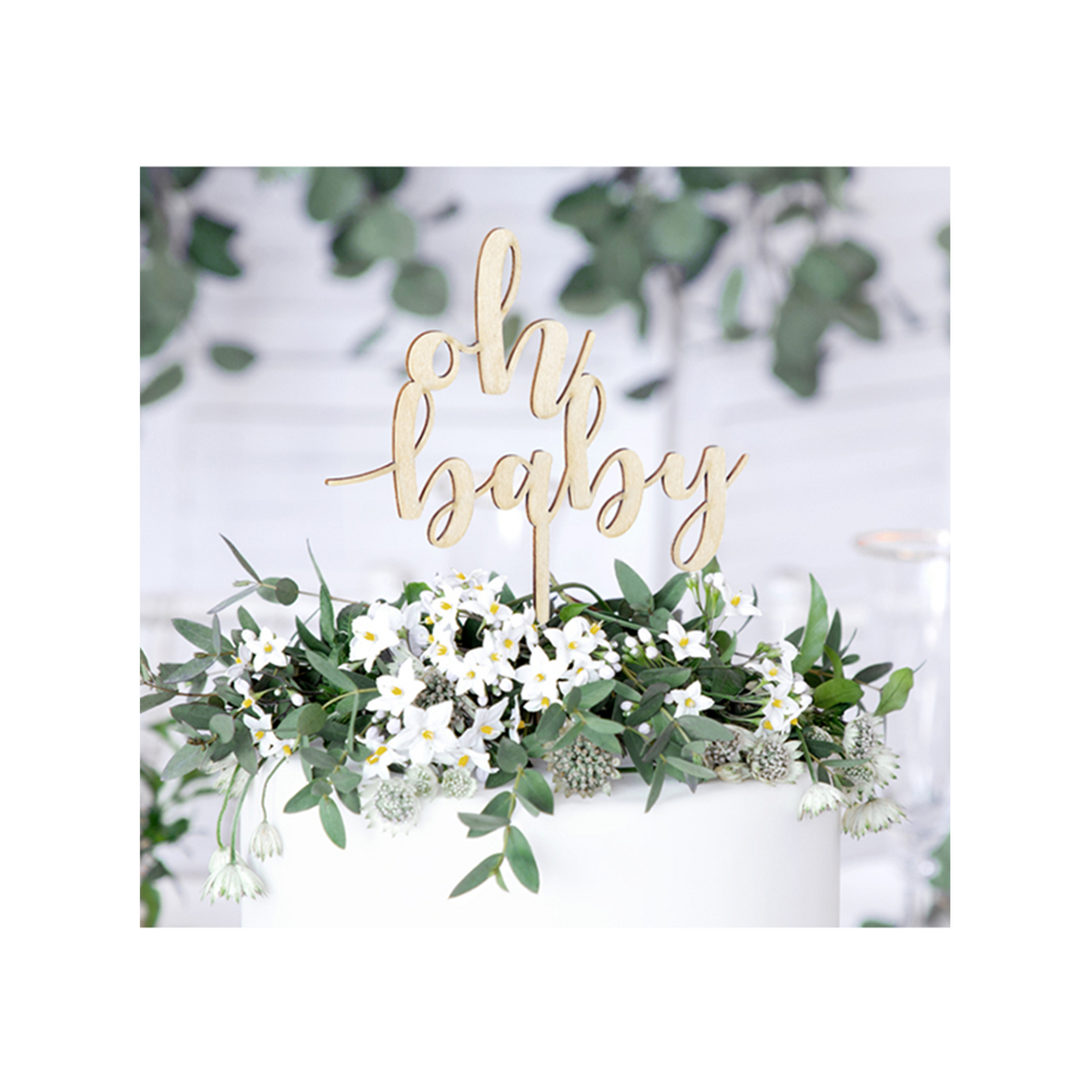 1 taarttopper - hout - Oh baby