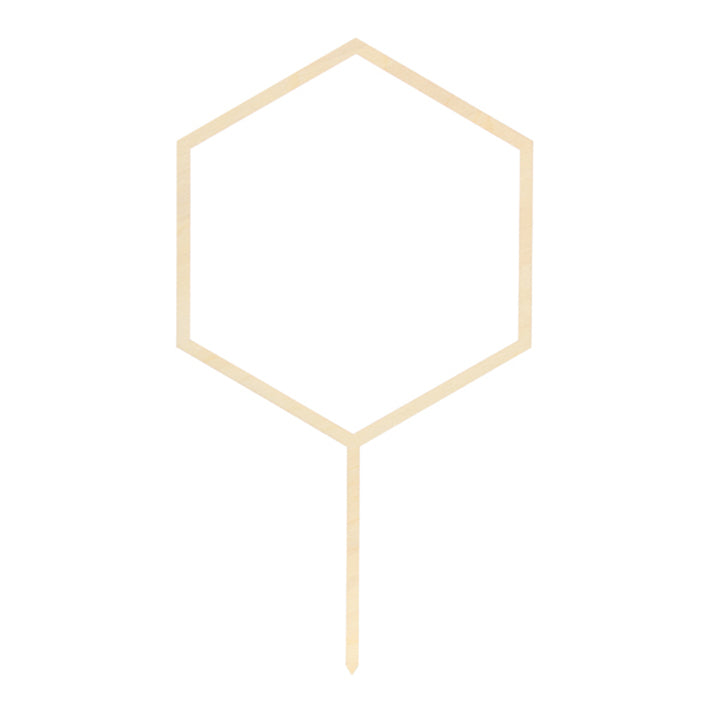 1 Cake Topper - Bois - Hexagone