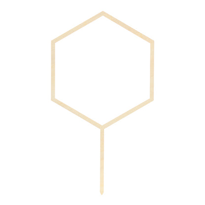 1 Cake Topper - Bois - Hexagone