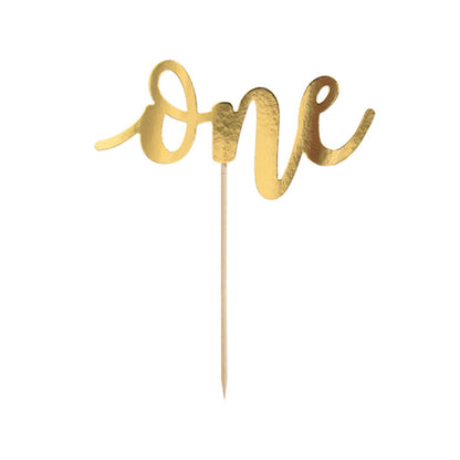 1 Cake Topper - ONE - Or