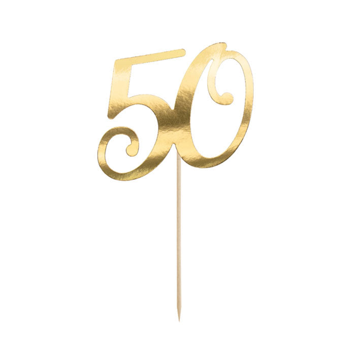 1 Cake Topper - 50 - Or