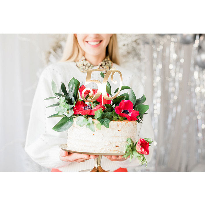 1 Cake Topper - 50 - Or
