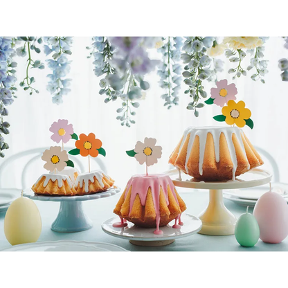 8 Caketopper bloemen - mix