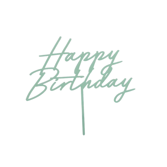 1 Acryl Taarttopper - Happy Birthday Groen