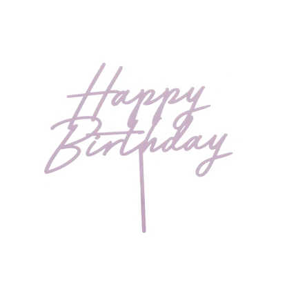 1 Cake Topper en acrylique - Joyeux Anniversaire Violet