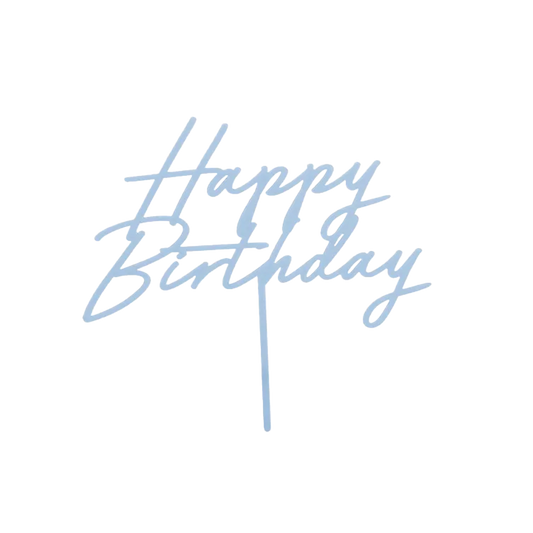1 Acryl Cake Topper - Happy Birthday Blauw