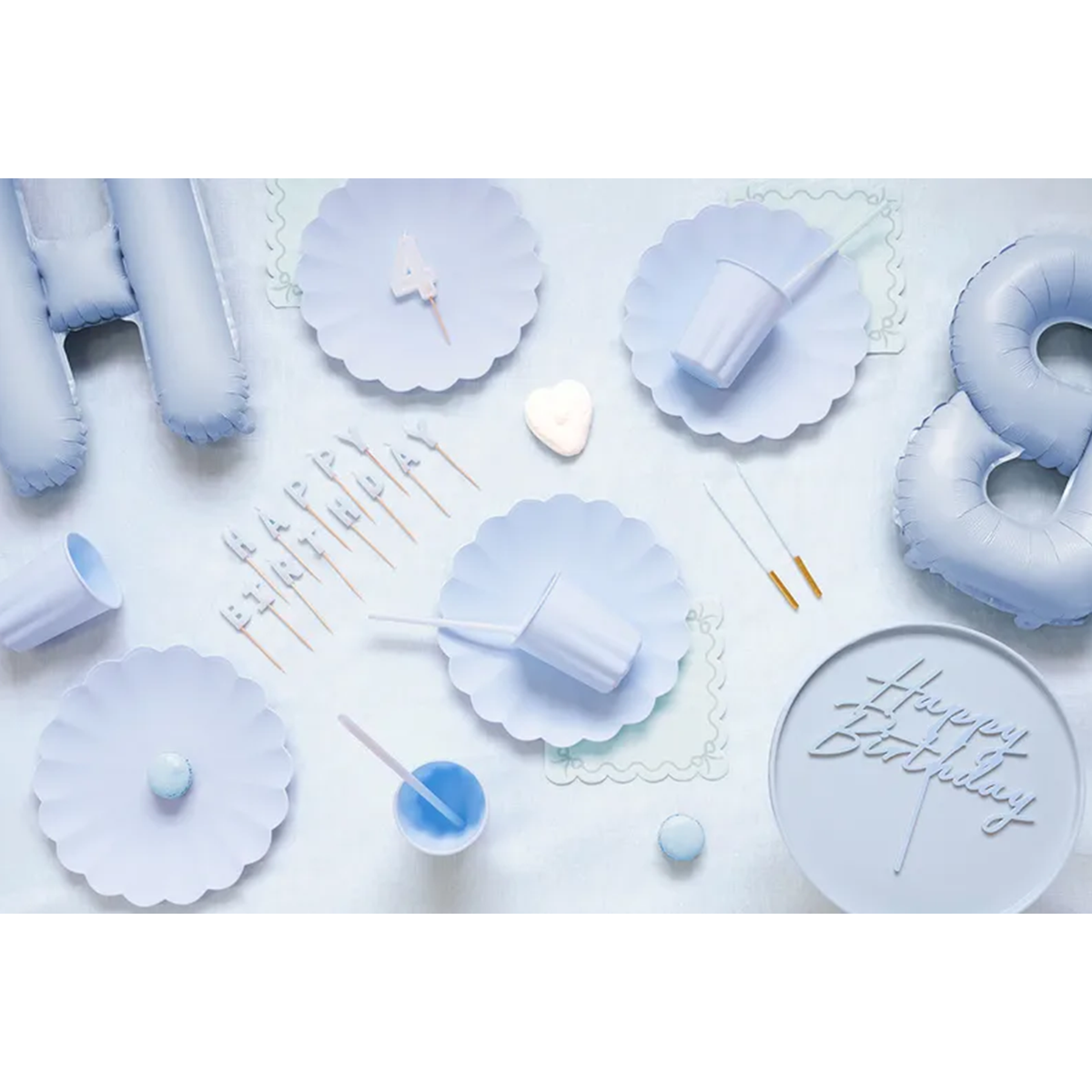1 Cake Topper en acrylique - Joyeux Anniversaire Bleu