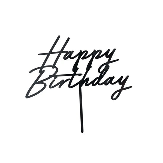 1 Acryl-taarttopper - Happy Birthday Zwart