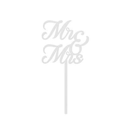 1 Acryl Taart Topper - MR & MRS - Wit