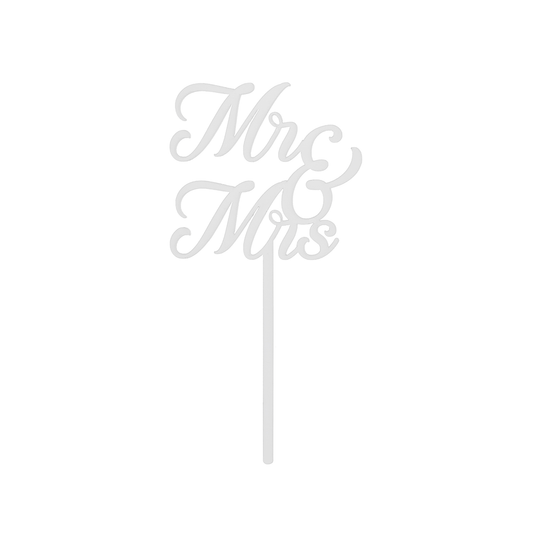 1 Acryl Taart Topper - MR & MRS - Wit
