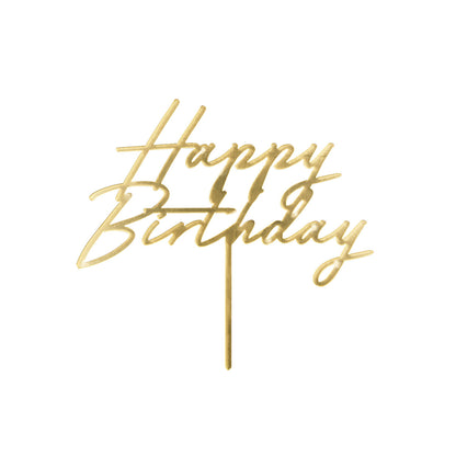 1 Cake Topper - Joyeux Anniversaire - Or