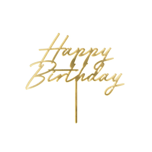 1 Taarttopper - Happy Birthday - Goud