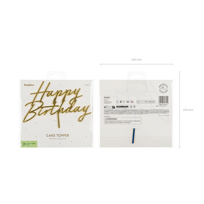 1 Cake Topper - Joyeux Anniversaire - Or